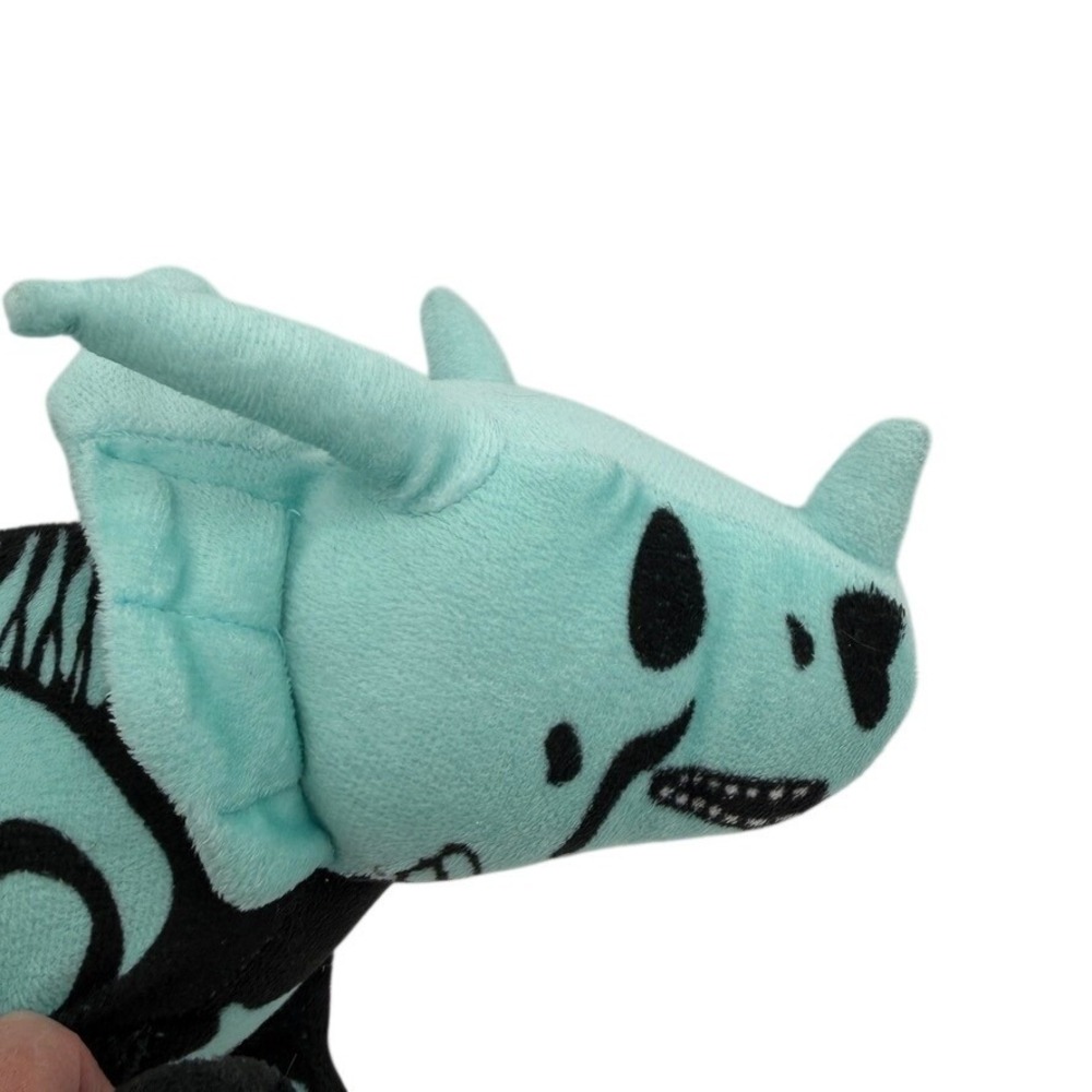 Adventure Planet Skeleton Triceratops Plush Dinosaur Black Aqua 17.5" Halloween